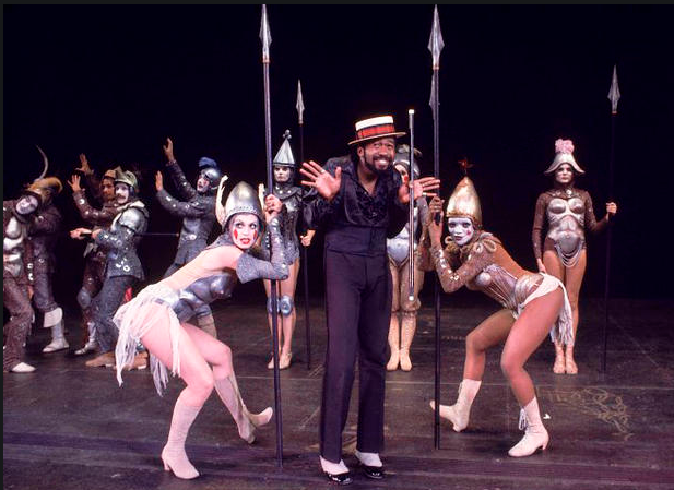 Actors (Front L-R) Kathryn Doby, Ben Vereen & Candy Brown in a scene fr. the Broadway musical "Pippin." (New Yo
