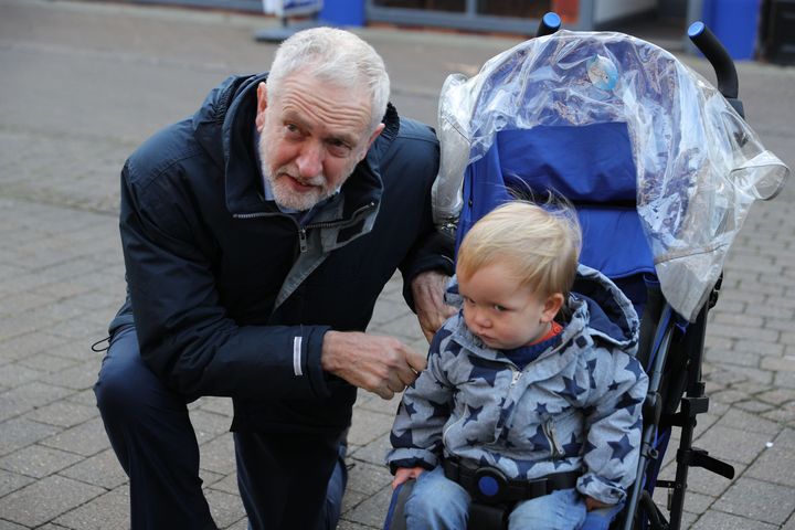 Corbyn on a meet and greet in Durham.