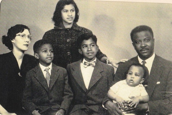 Dr. Osborn T. Smallwood and his wife Hazel with their children, Greece, 1956.