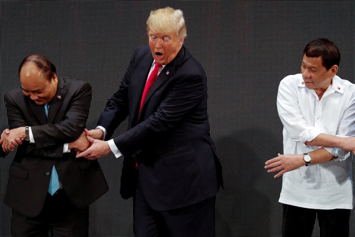 Trump participates in the opening ceremony of the ASEAN Summit in Manila, Philippines November 13, 2017.