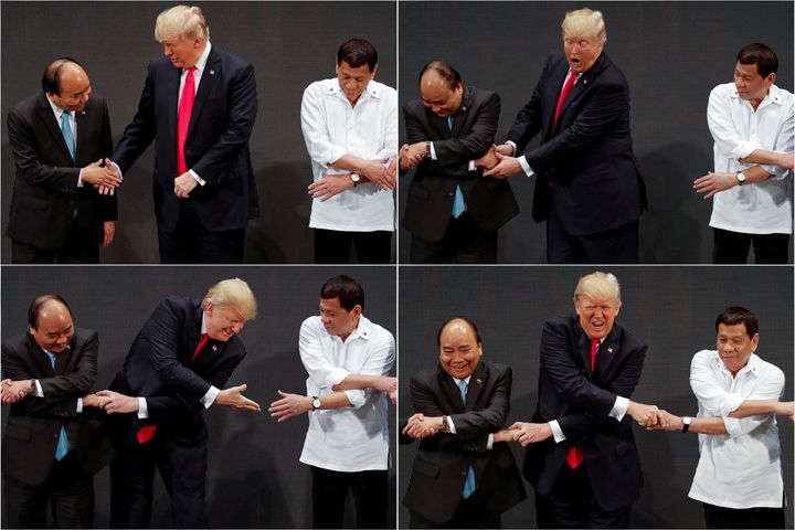 The four stages of Trump's handshake fail