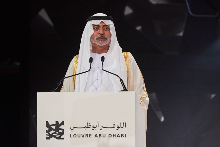 Sheikh Nahyan bin Mubarak Al Nahyan, Minister of Culture and Knowledge at the opening of Louvre Abu Dhabi 