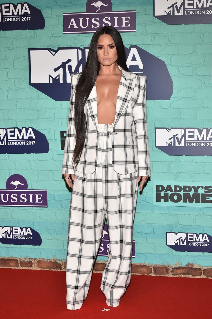 Demi Lovato attends the MTV EMAs 2017 on Nov. 12, 2017 in London, England.