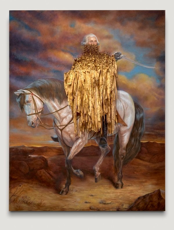 Titus Kaphar’s <em>Shadows of Liberty</em>, 2016, at Yale University Art Gallery (Courtesy of Titus Kaphar and Jack Shainman