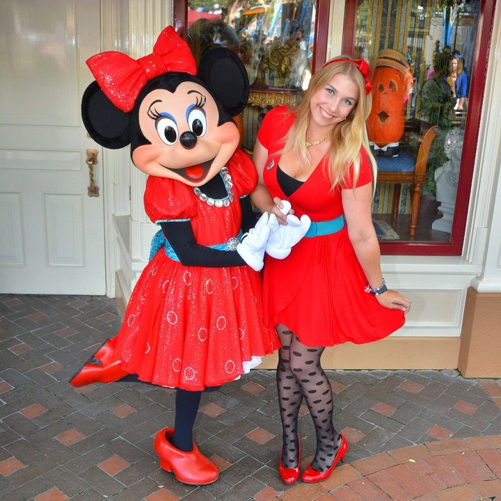 Sara Katz-Scher Disneybounding as Minnie Mouse. 