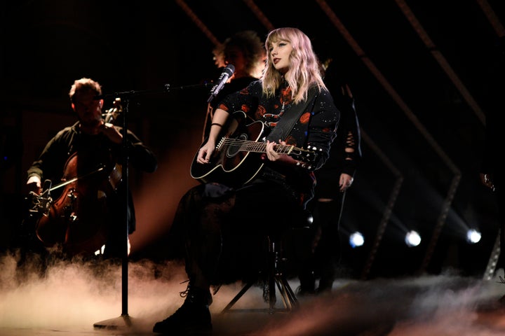 Taylor Swift performs on