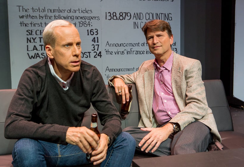 John Fisher (Ned Weeks) and Jeremy Cole (Felix Turner) in a scene from <strong><em>The Normal Heart</em></strong>