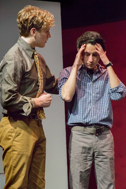 Morgan Lange (Tommy Boatwright) and Tim Garcia (Mickey Marcus) in a scene from <strong><em>The Normal Heart</em></strong>