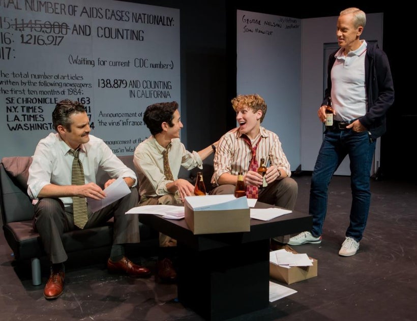 Benoit Monin (Bruce Niles), Tim Garcia (Mickey Marcus), Morgan Lange (Tommy Boatwright), and John Fisher (Ned Weeks) in a sce