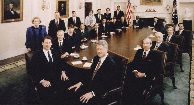 President Clinton, Vice President Gore and the Cabinet.