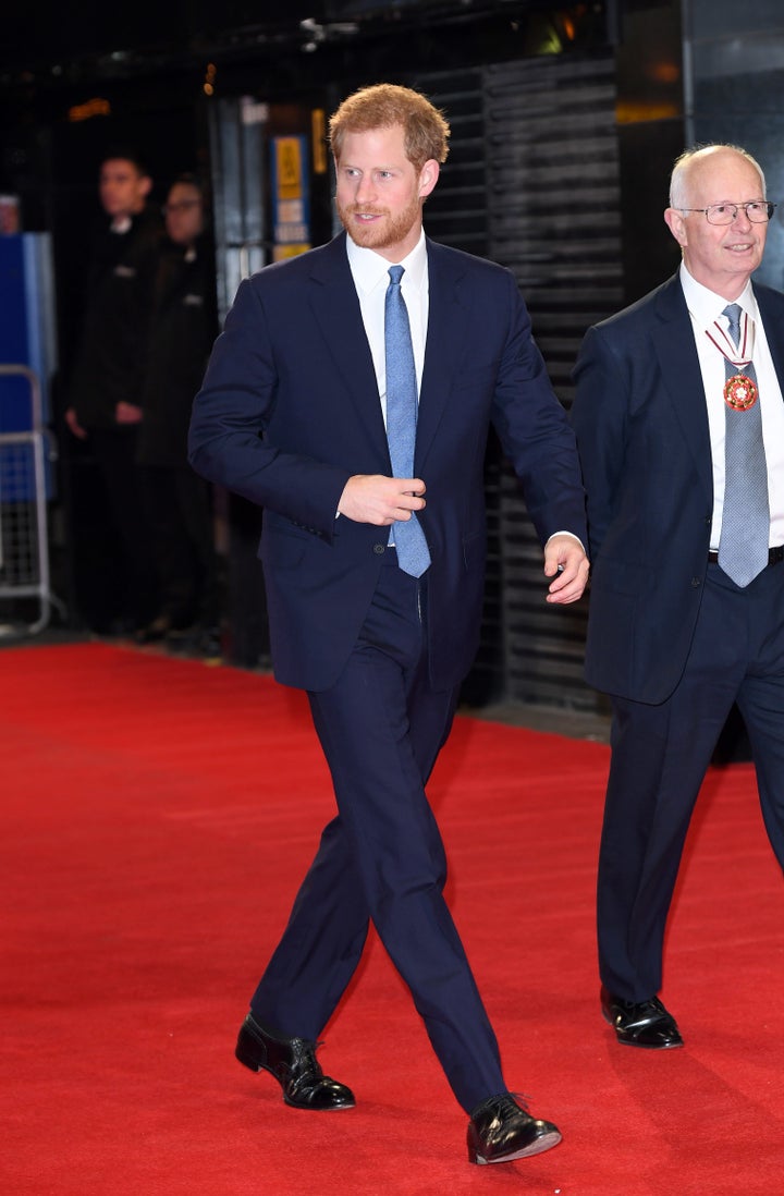 Prince Harry attends the Virgin Money Giving Mind Media Awards on Nov. 13 in London, England. 