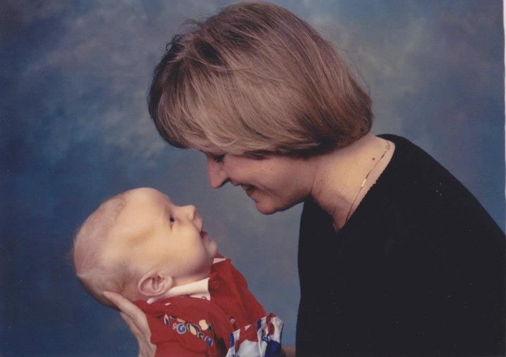 Lori McCoy and her son, Joshua, at four months. 