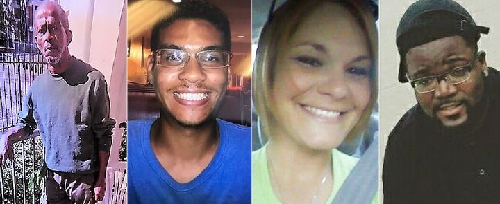Authorities believe the same person is responsible for the shooting deaths of (left to right) Ronald Felton, Anthony Naiboa, Monica Caridad Hoffa and Benjamin Edward Mitchell.