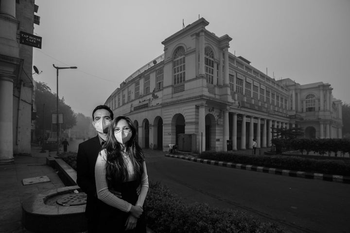 Photographer Ashish Pareek of Banjara Studios staged this shoot in New Delhi to illustrate what air pollution is doing to the city. 