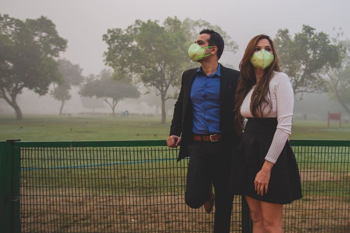 The photos haven’t been retouched — this is what the smog looks like in New Delhi.