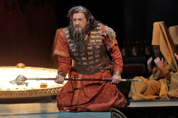<p>Plácido Domingo in the title role of LA Opera's 2017 production of "Nabucco." </p>