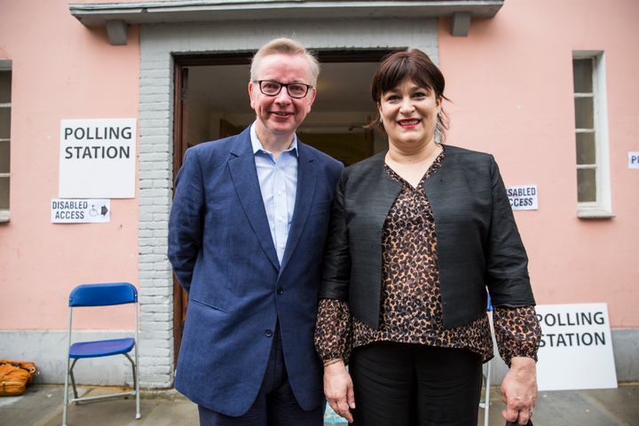 Daily Mail columnist Sarah Vine, above with husband Cabinet minister Michael Gove, claims she was 'groped' in Number 10 
