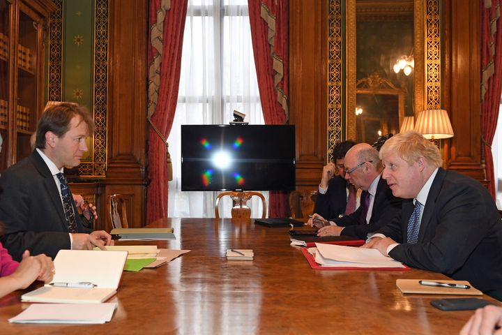 Boris Johnson meets with Richard Ratcliffe at the Foreign and Commonwealth Office on Wednesday