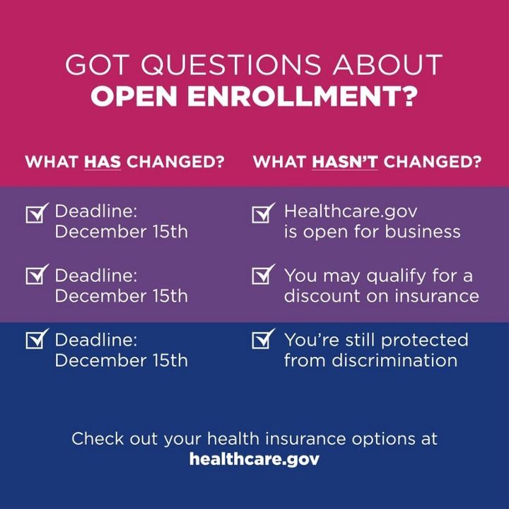  [Image] Infographic by Out2Enroll.org, explaining the differences in open enrollment this year. In short, nothing has changed except for the shorter enrollment period. 