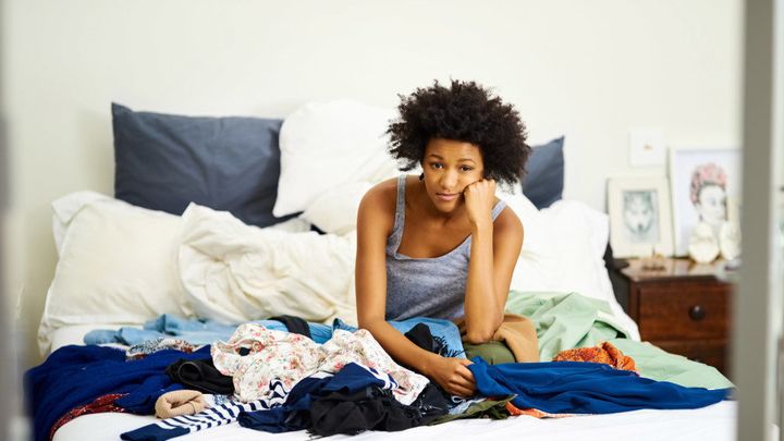 Image result for black woman throwing decluttering