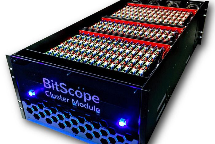 The BitScope Pi Cluster Modules system creates an affordable, scalable, highly parallel testbed for high-performance-computing system-software developers. The system comprises five rack-mounted BitScope Pi Cluster Modules consisting of 3,000 cores using Raspberry Pi ARM processor boards, fully integrated with network switching infrastructure.