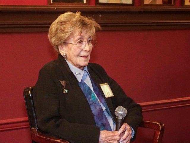 <em>Betty Corwin receiving her Lifetime Achievement Award at Sardi’s Restaurant in NYC on November 8, 2017. </em>