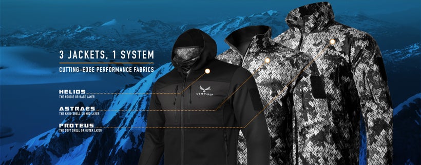 Virtus’ signature 3 Jacket System can take you from a chilly summer evening to the arctic tundra.