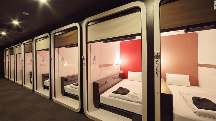 A luxury capsule style hotel in Tokyo