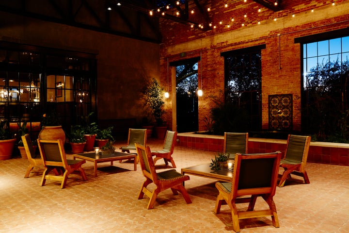 <p>Outdoor courtyard invites stargazing and mingling among guests.</p>