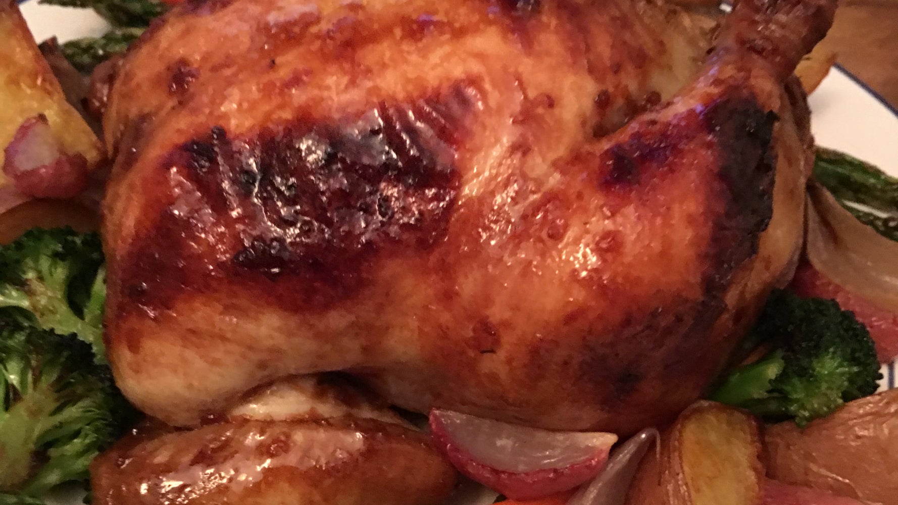 Oven Roasted Rock Cornish Game Hen Stuffed with Apple, Orange, Dried