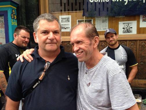 Bloggs and Rudgey meet up years after the Highbury North Bank “invasion”