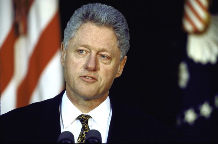 In a 1998 news conference in the White House Rose Garden, President Bill Clinton apologized for his sexual relationship with intern Monica Lewinsky.