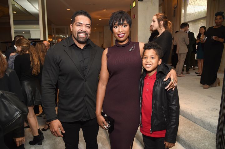 Hudson and Otunga, pictured with their son in December 2016, have been together about 10 years.
