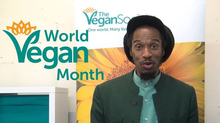 Poet and musician Benjamin Zephaniah promoting World Vegan Month. He's also an ambassador for The Vegan Society