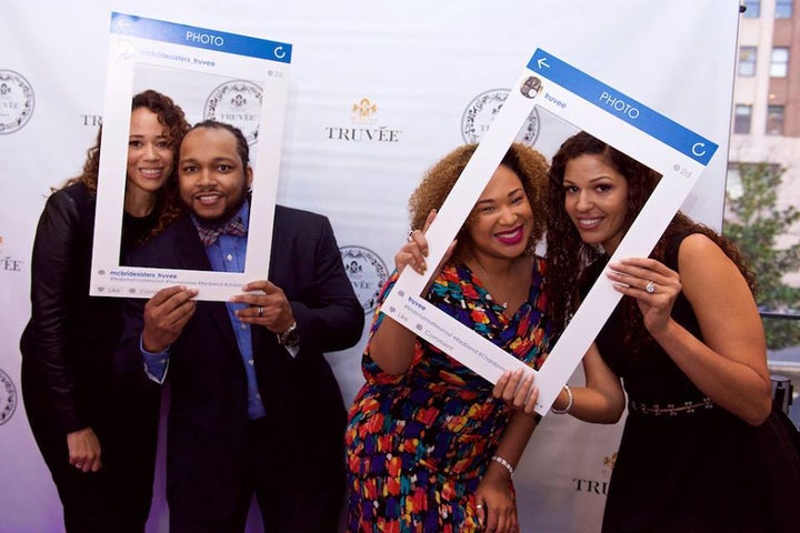 <p>Candice Nicole with Tommie Collins, event partner, along with the owners of Truvee Wines for the Washington, D.C. launch.</p>
