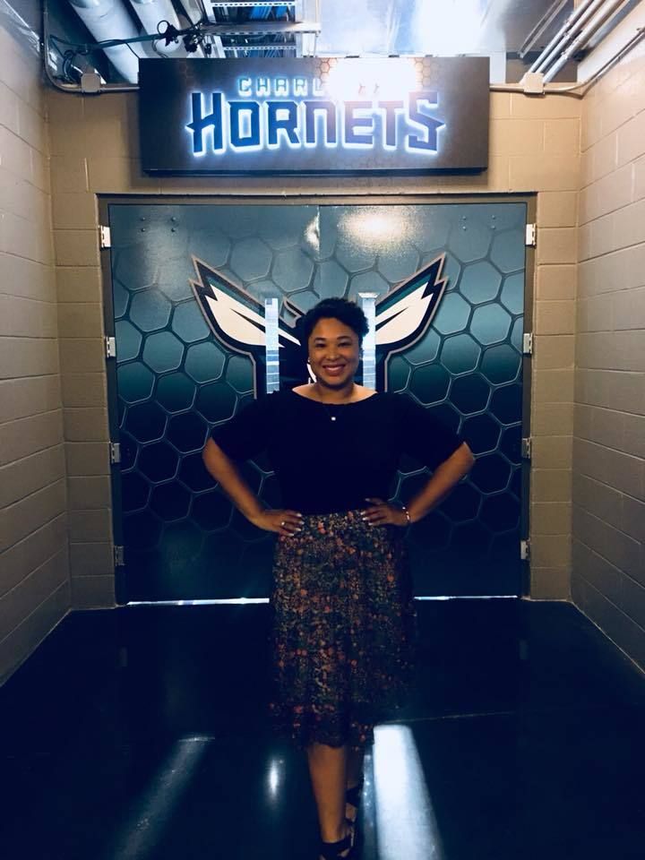 <p>Candice Nicole at the home of the Charlotte Hornets where she taught a social media and personal branding workshop</p>