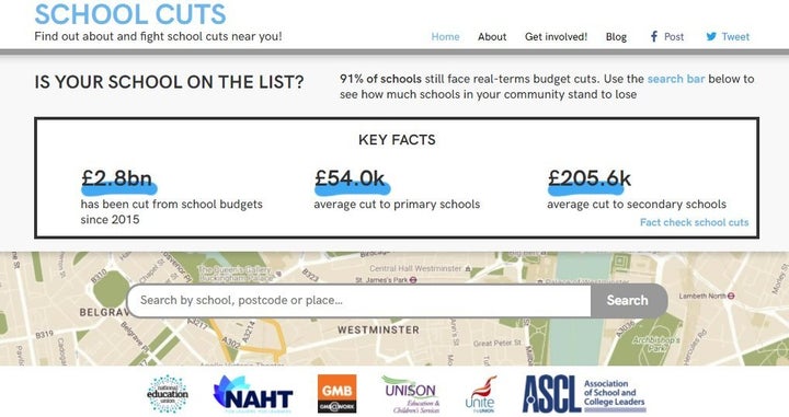 The schoolcuts.org.uk website.