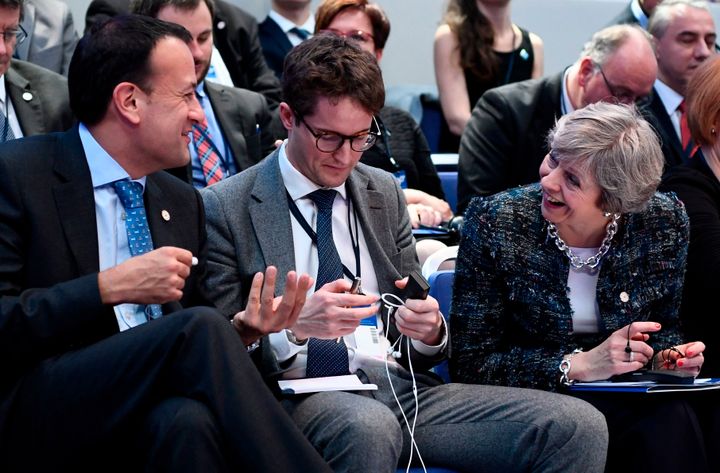 Leo Varadkar (left) and Theresa May (right) during the Gothernburg summit
