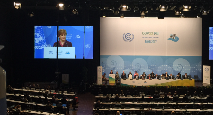 <p>First Minister of Scotland Nicola Sturgeon addressing COP23</p>