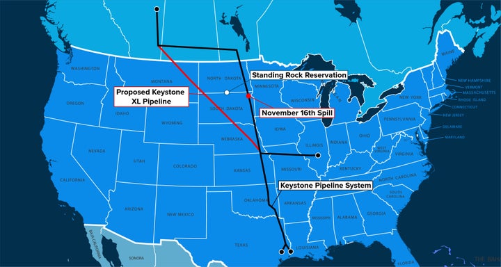 Keystone XL would carry tar sands oil from Canada through Montana and South Dakota to Nebraska, where the conduit would link up to the Keystone Pipeline, which was completed in 2010. The highly pollutive oil would then go to refineries in Texas.