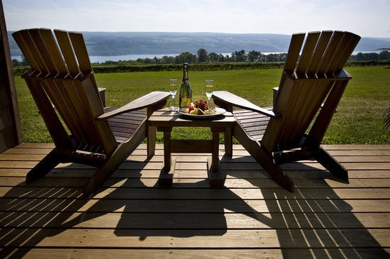 <p>Inn at Glenora Cellars - Bedroom Patio</p>