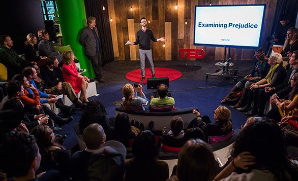 <p>I hosted a session of talks in the TED office on prejudice back in 2014. Photo: Ryan Lash</p>