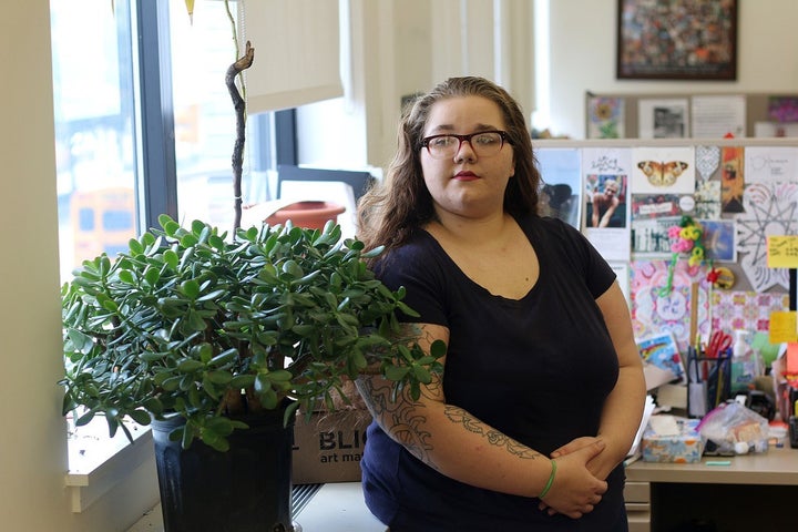 Alyssa Fernandez looks out the window. Today she is an inspiration to many of the other homeless youth at Safe Horizon’s Stre