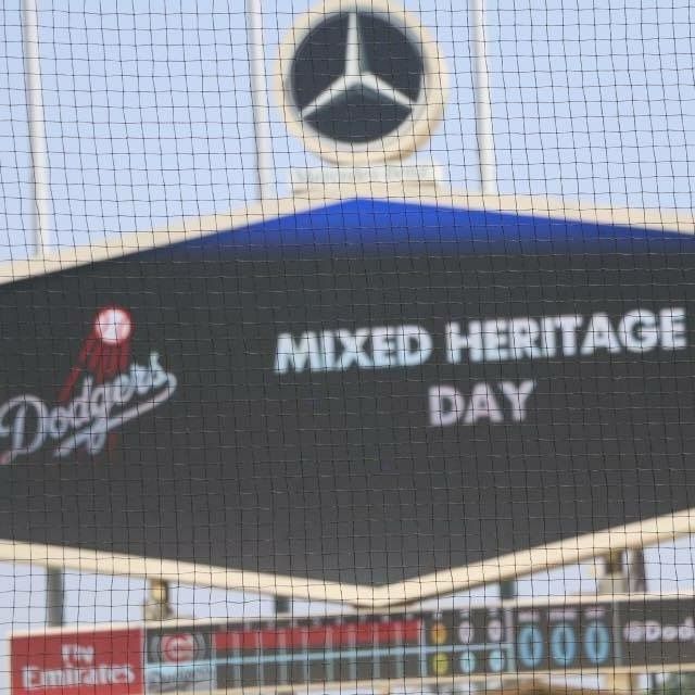 Mixed Heritage Day welcome via LA Dodgers Jumbo tron