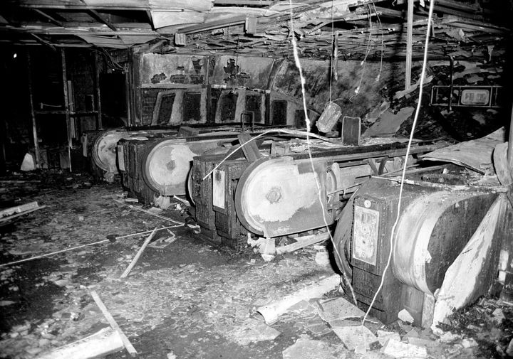The fire-damaged escalators at King's Cross following the fire which killed 31 people
