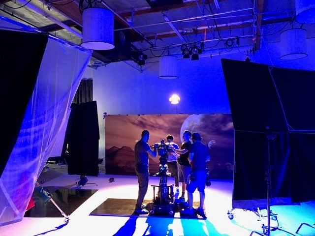 On set wtih Grip Works