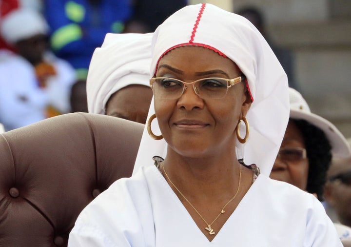 Robert Mugabe's wife, Grace Mugabe, looks on during a national church interface rally in Harare, Zimbabwe on November 5, 2017.