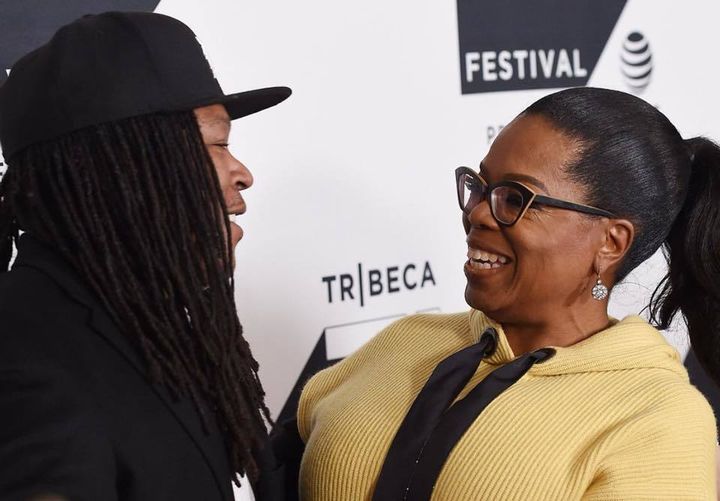 Oprah and Shaka share a moment on the red carpet at 2017 Tribeca Film Festival 