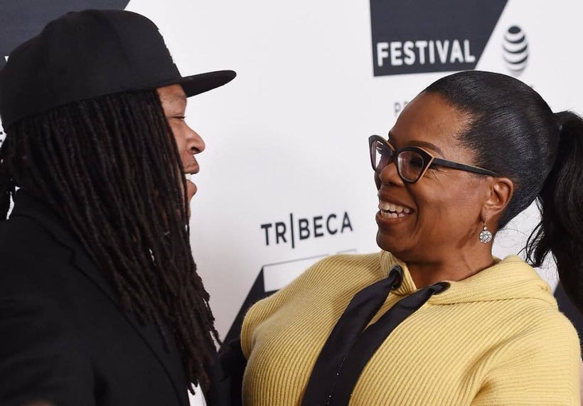 Oprah and Shaka share a moment on the red carpet at 2017 Tribeca Film Festival
