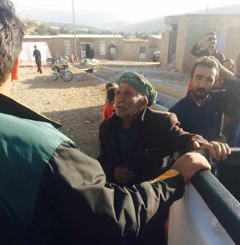 An old Kurdish man (exposed to chemical weapons) in need of special medications after the earthquake in Kermanshah.